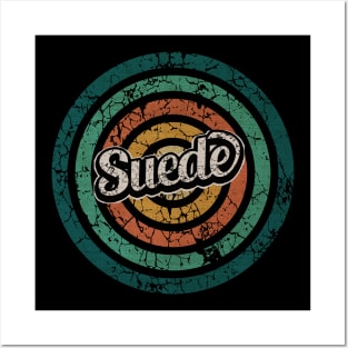 Suede // Retro Circle Crack Vintage Posters and Art